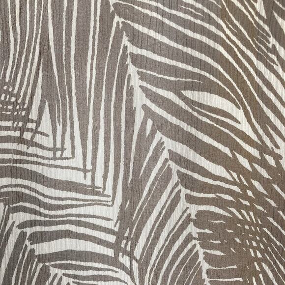 Talbots Women's Sheer Brown Tropical Palm Print Blouse Size XLP Neutral Flowy - Picture 9 of 9